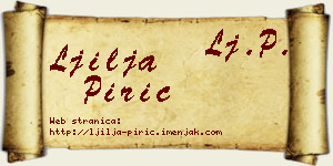 Ljilja Pirić vizit kartica